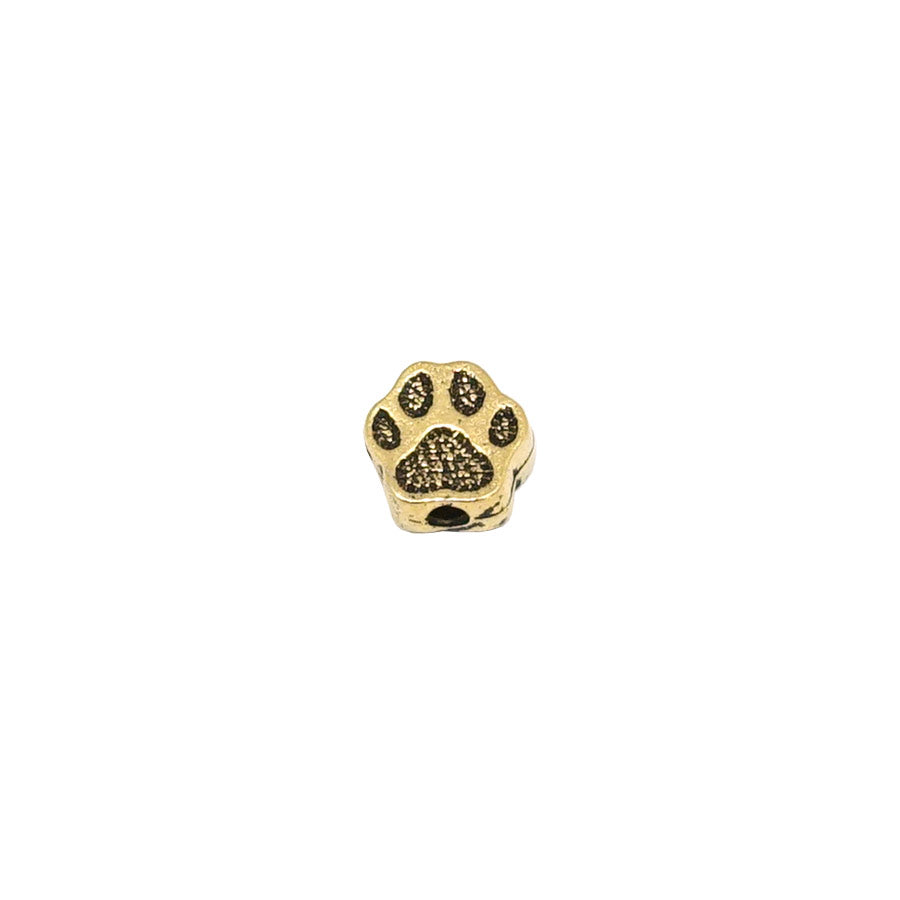 6mm Antique Gold Paw Bead by TierraCast - Goody Beads