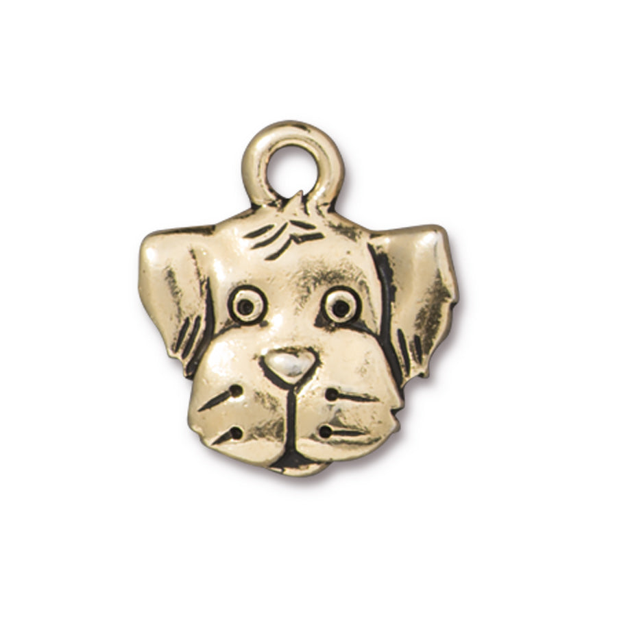 16mm Antique Gold Spot the Dog Charm by TierraCast - Goody Beads