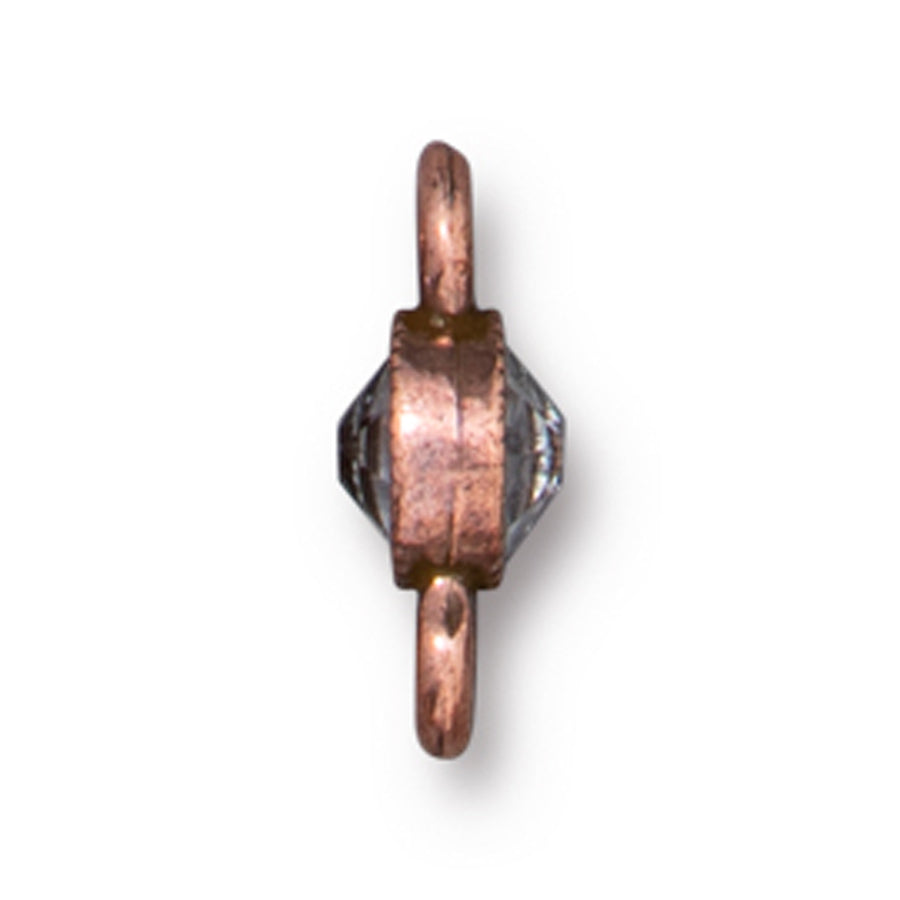 11.75mm Antique Copper Plated Crystal Brilliance Two-Sided Link By TierraCast - Goody Beads