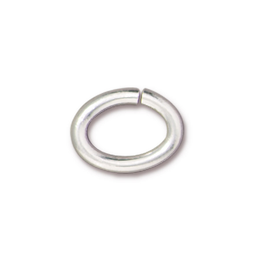 8mm Silver Plated Brass Oval Jump Ring by TierraCast - Goody Beads