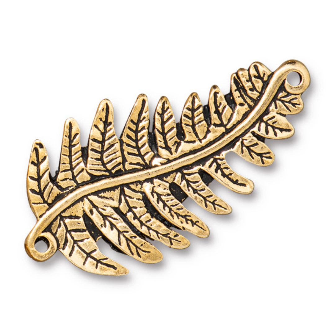 40mm Antique Gold Fern Link/Connector By TierraCast - Goody Beads
