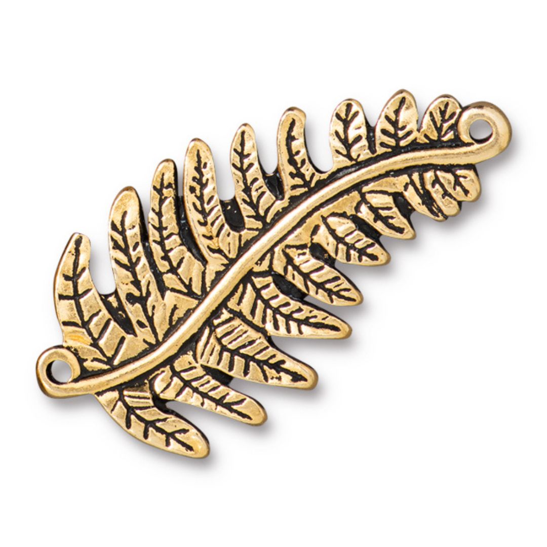 40mm Antique Gold Fern Link/Connector By TierraCast - Goody Beads