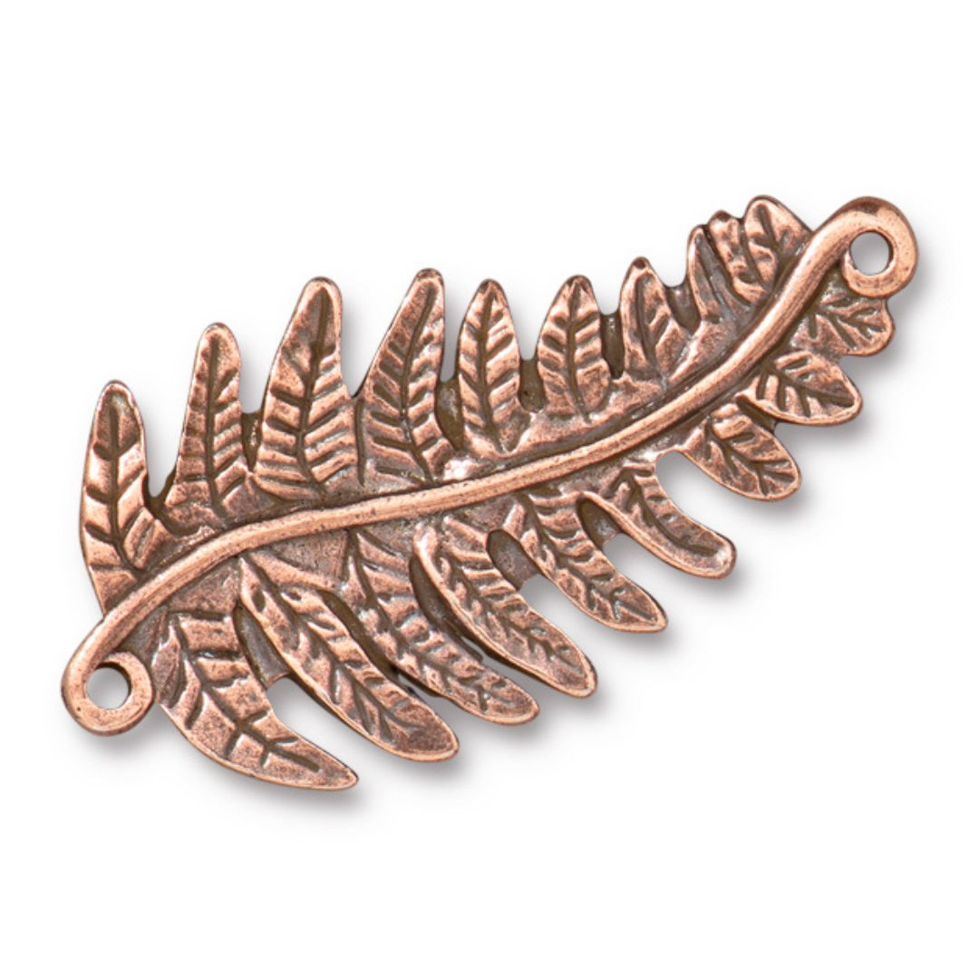 40mm Antique Copper Fern Link/Connector By TierraCast - Goody Beads