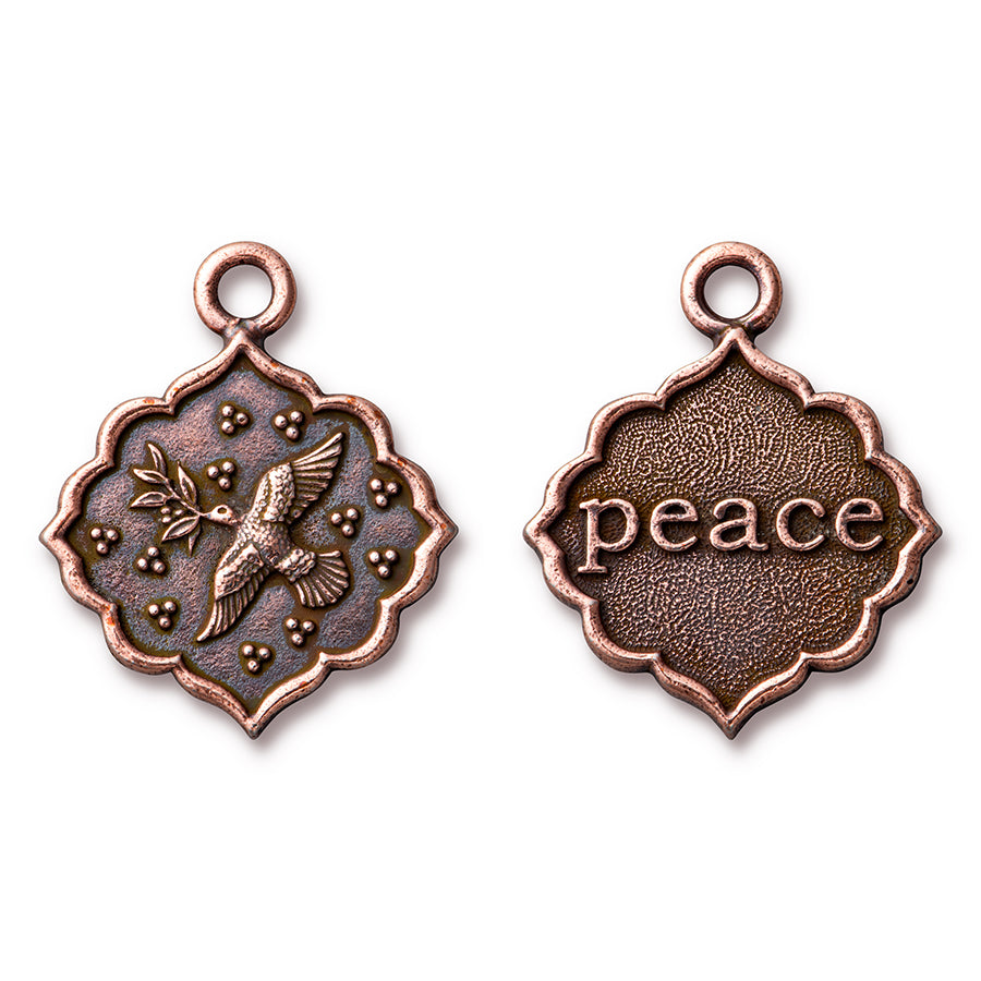 29mm Peace Dove Pendant by TierraCast - Antique Copper