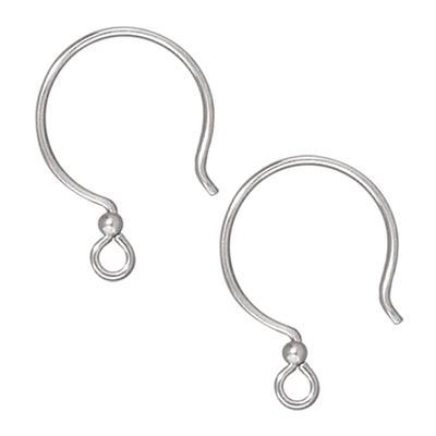 Sterling Silver Hoop Earring Wires with 2mm Bead by Tierracast® - Goody Beads