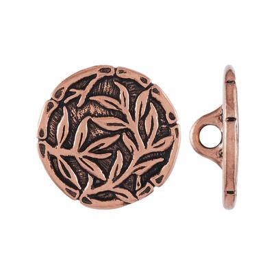 16mm Antique Copper Bamboo Button by TierraCast - Goody Beads