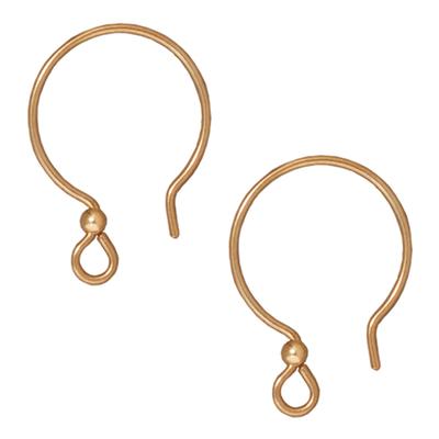 Gold Filled Hoop Earring Wires with 2mm Bead by Tierracast® - Goody Beads