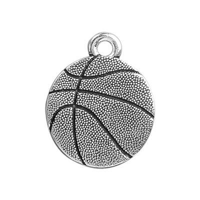 19mm Antique Silver Pewter Basketball Charm by TierraCast - Goody Beads