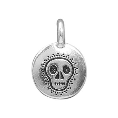 16.6mm Antique Silver Skull Pewter Charm by TierraCast - Goody Beads