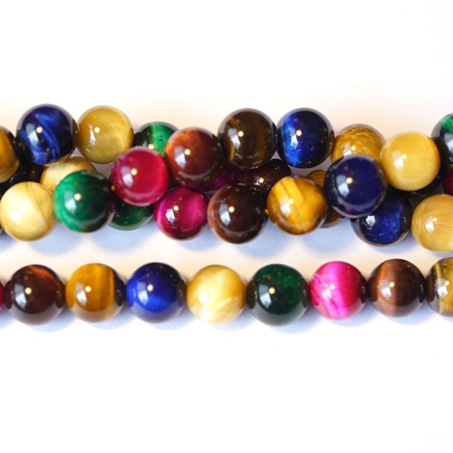 Tiger Eye Mixed, Dyed 10mm Round - 15-16 Inch