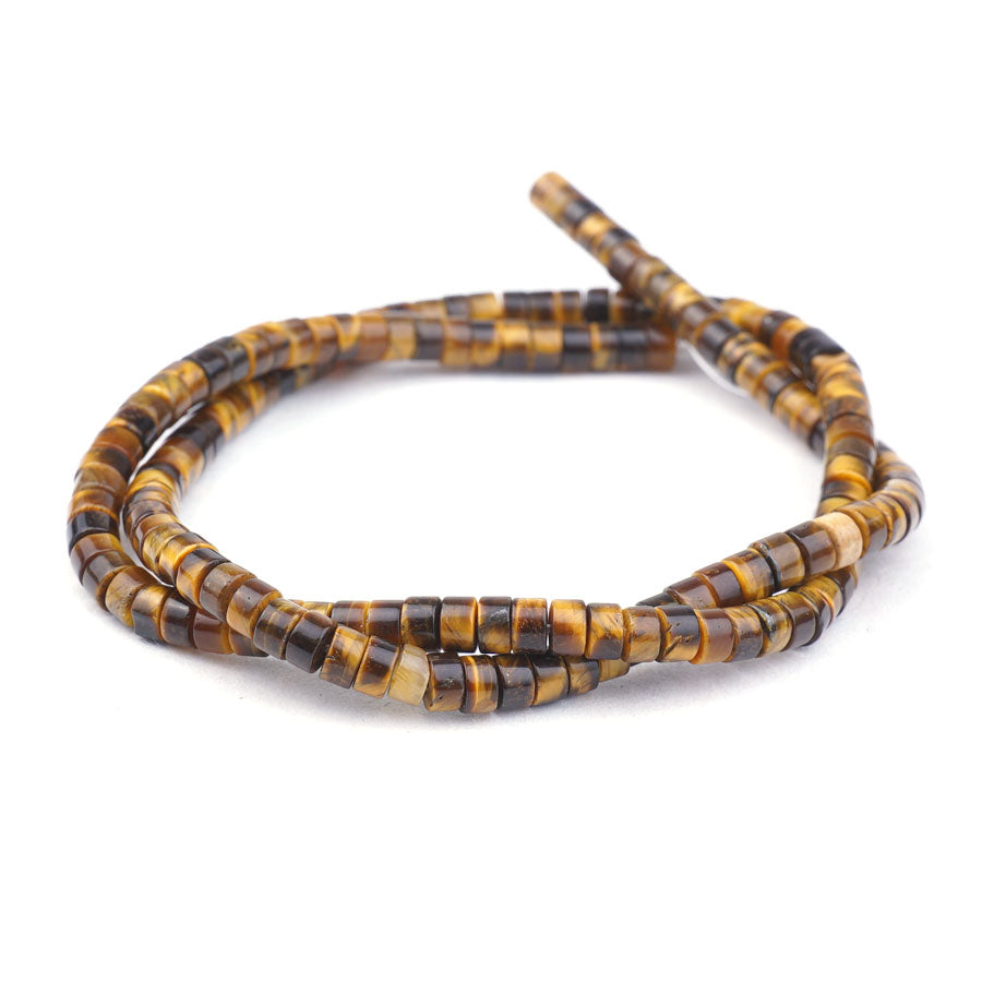 2X4mm Tiger Eye Natural Heishi - Limited Editions - Goody Beads