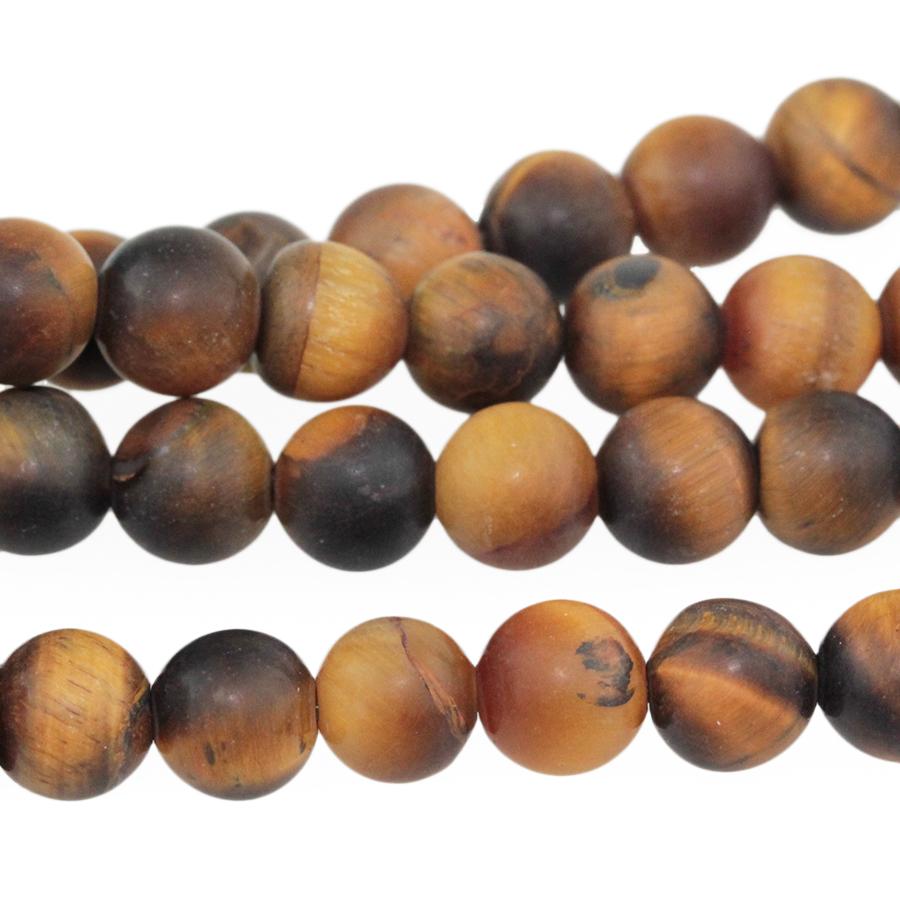 MATTE Tiger Eye 6mm Round 15-16 Inch