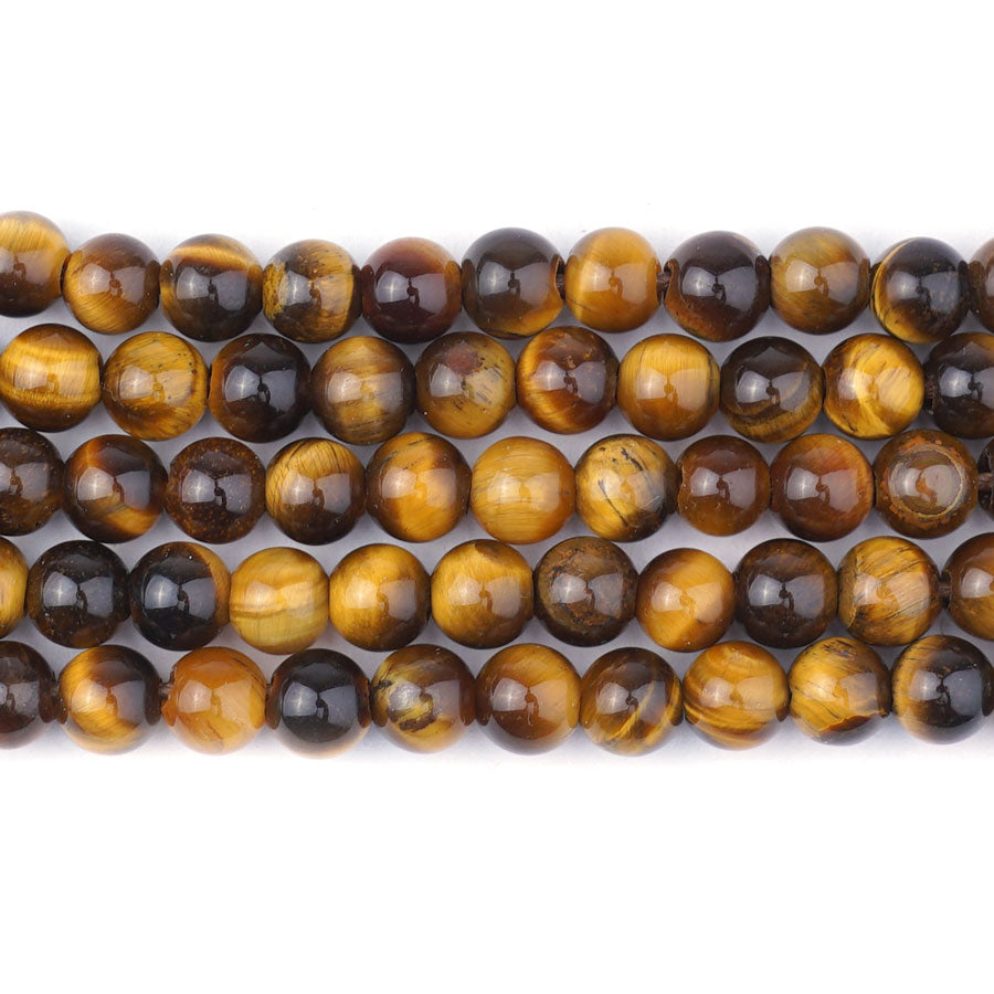 Tiger Eye Yellow 6mm Round - Large Hole Beads - Goody Beads