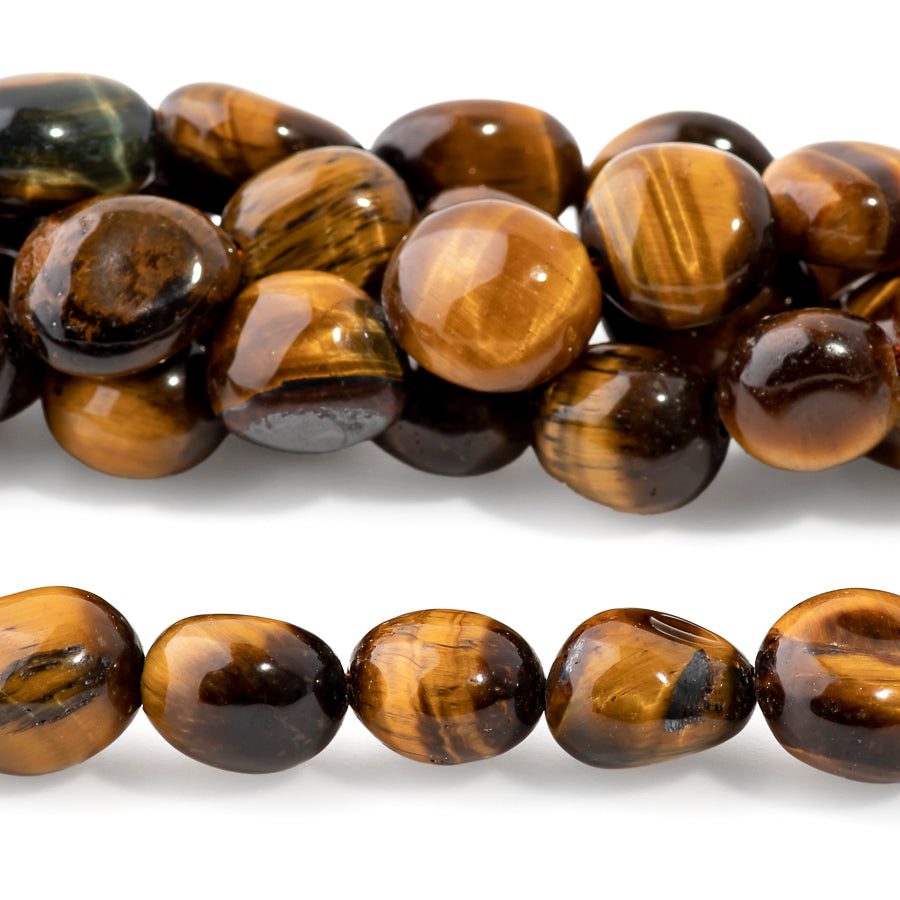 Tiger Eye 7x9-8x10mm Pebble - 15-16 Inch