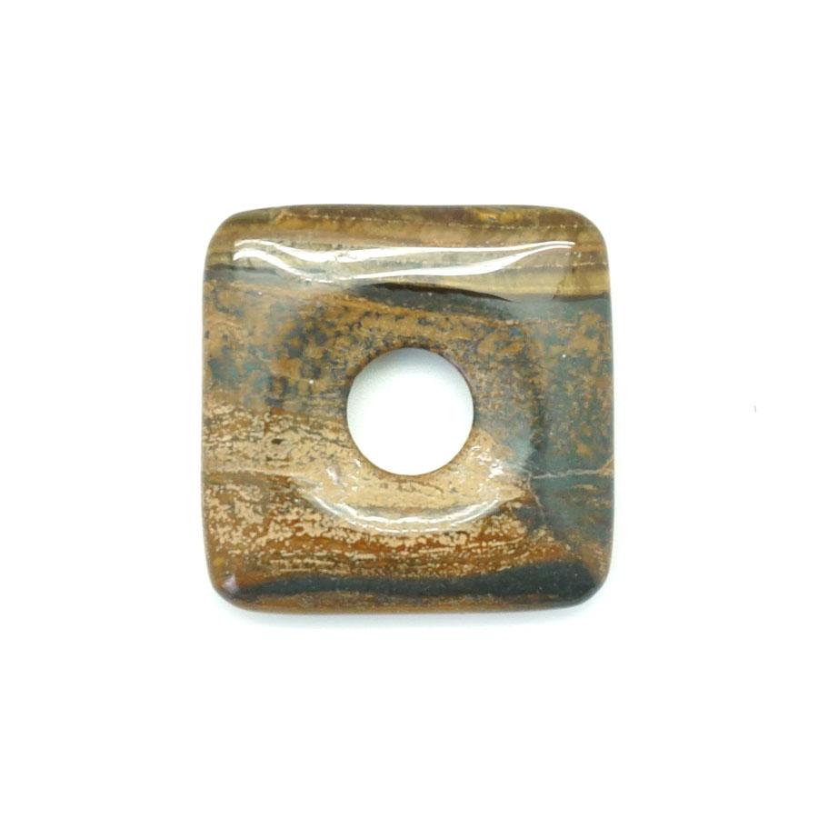 Tiger Iron  40mm Square Donut - Pendant