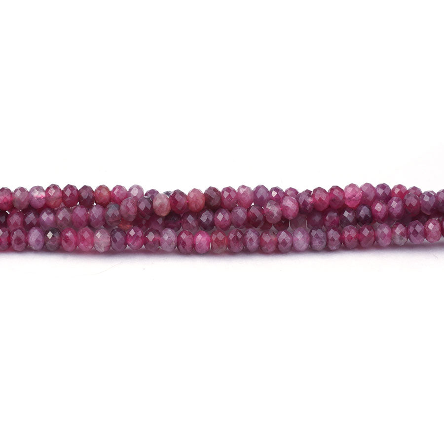 3x4mm Tourmaline Natural Diamond Cut Rondelle Red - Limited Editions - Goody Beads