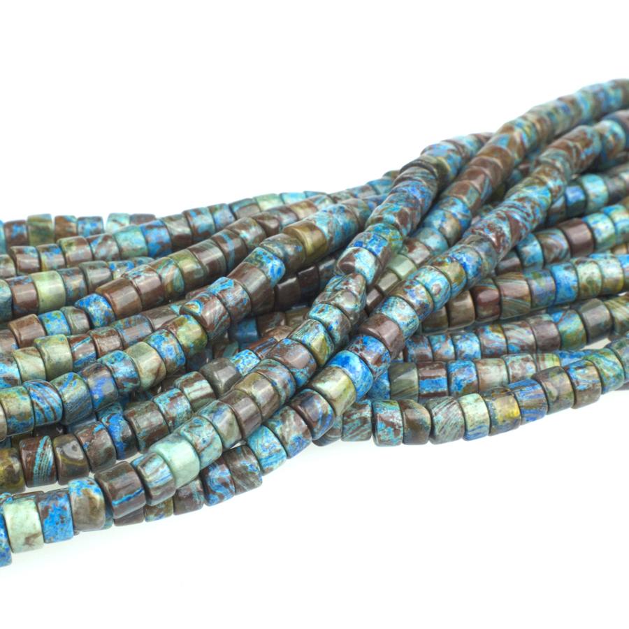 Teal Paisley Jasper 4mm Heishi 15-16 Inch