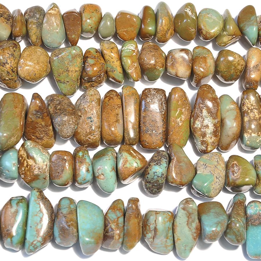 Turquoise 9mm - 20mm Green Brown Nuggets