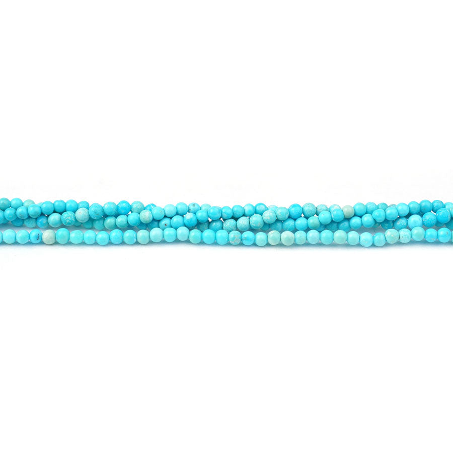 Hubei Turquoise 2mm Round AAA Grade - 15-16 Inch - Goody Beads