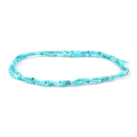 Hubei Turquoise 2mm Microfaceted Round AA Grade - Limited Editions - Goody Beads