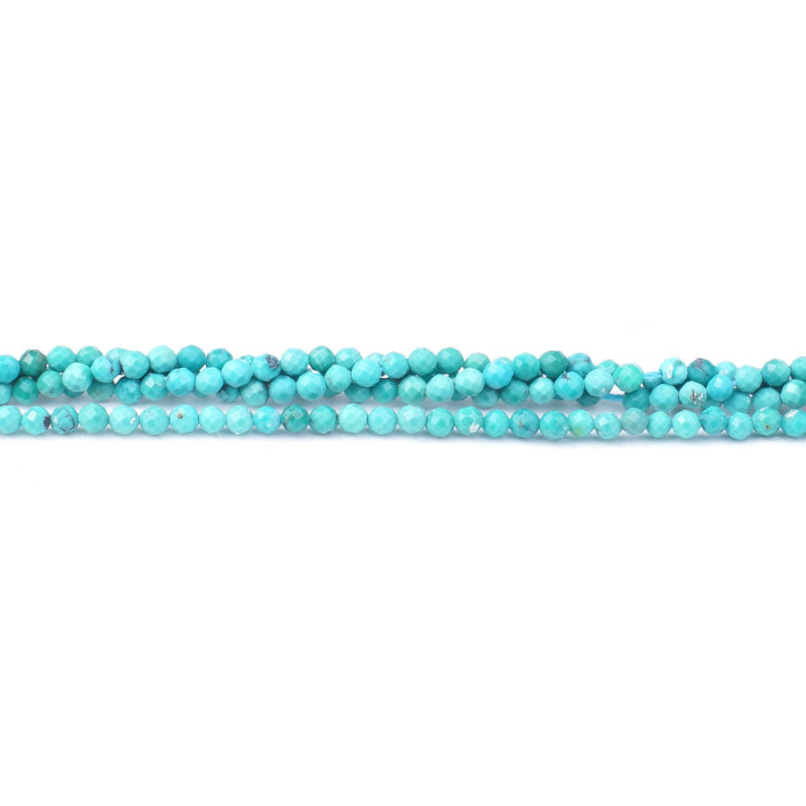 Hubei Turquoise 2mm Microfaceted Round Blue Green - Limited Editions - Goody Beads