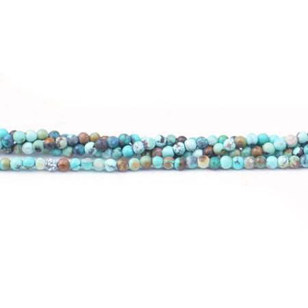 Hubei Turquoise 2mm Round Light Blue Matrix - Limited Editions - Goody Beads