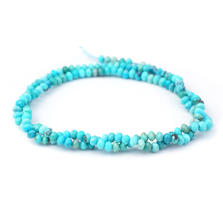 Hubei Turquoise 2X3mm Dark Blue Rondelle Faceted AAA Grade - 15-16 Inch - Goody Beads