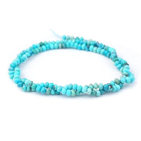 Hubei Turquoise 2X3mm Dark Blue Rondelle Faceted AAA Grade - 15-16 Inch - Goody Beads