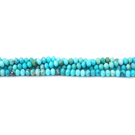 Hubei Turquoise 2X3mm Dark Blue Rondelle Faceted AAA Grade - 15-16 Inch - Goody Beads