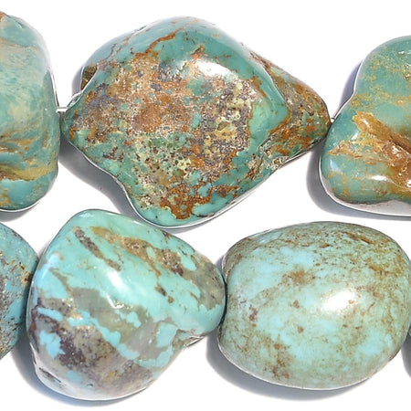 Turquoise 22mm - 36mm Large Smooth Tumbled Green Nuggets