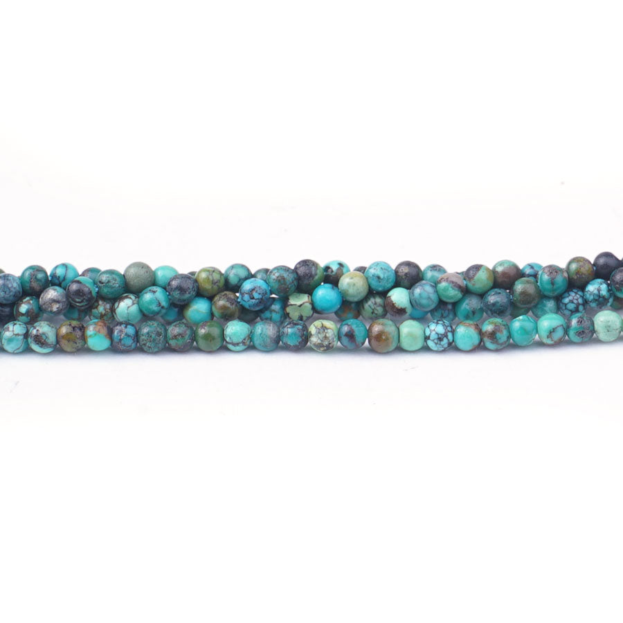 Hubei Turquoise 3mm Round Matrix A Grade - Limited Editions - Goody Beads