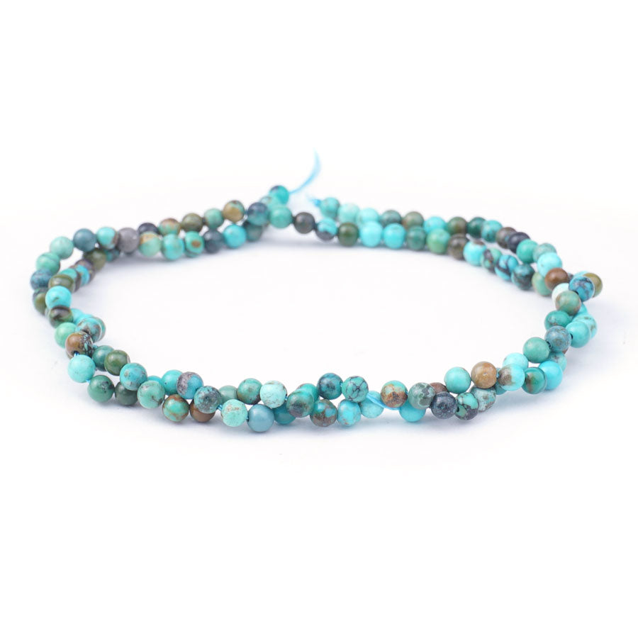 Hubei Turquoise 3mm Round Matrix AA Grade - Limited Editions - Goody Beads