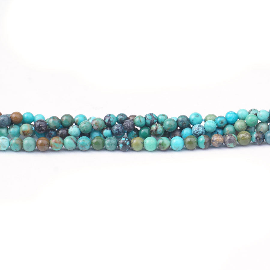 Hubei Turquoise 3mm Round Matrix AA Grade - Limited Editions - Goody Beads