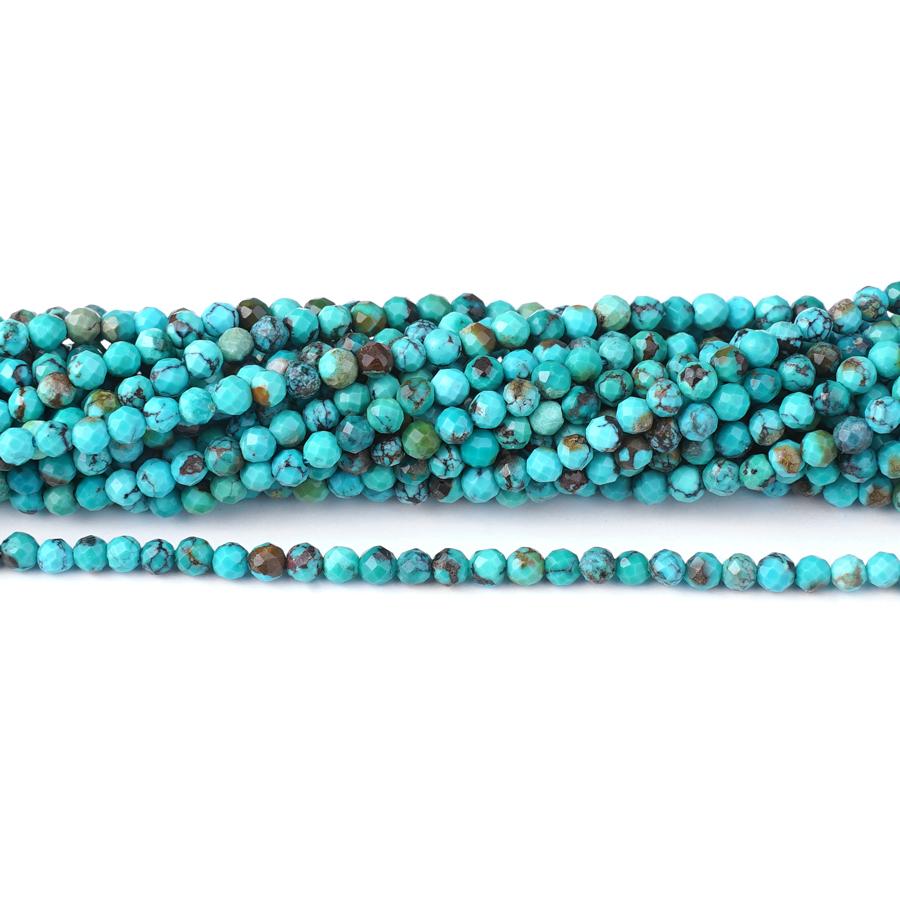 Turquoise Diamond Cut 3mm Round - 15-16 Inch