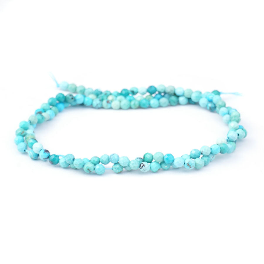Hubei Turquoise 3mm Mirofaceted Round Light Blue AA Grade - Limited Editions - Goody Beads
