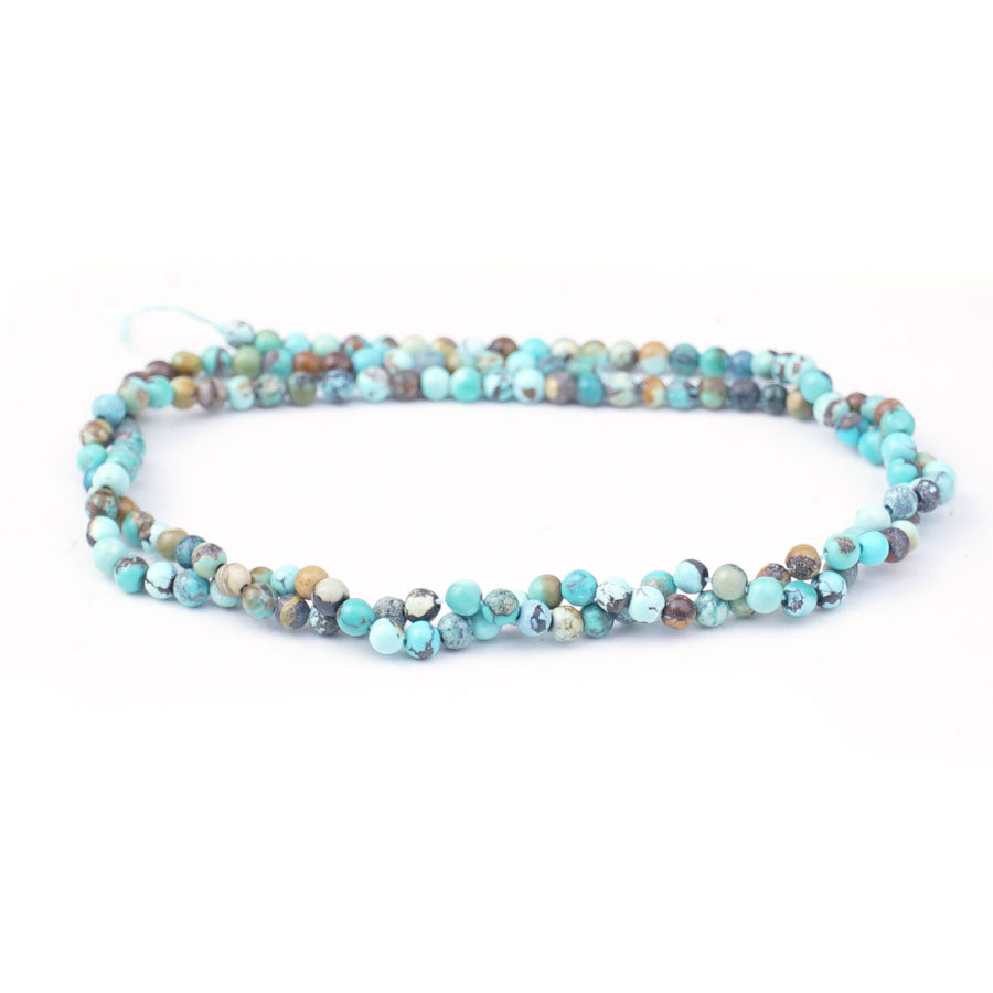 Hubei Turquoise 3mm Round Light Blue Matrix - Limited Editions - Goody Beads