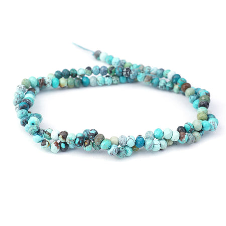 Hubei Turquoise 3X4mm Matrix Blue Rondelle Faceted AA Grade - 15-16 Inch - Goody Beads