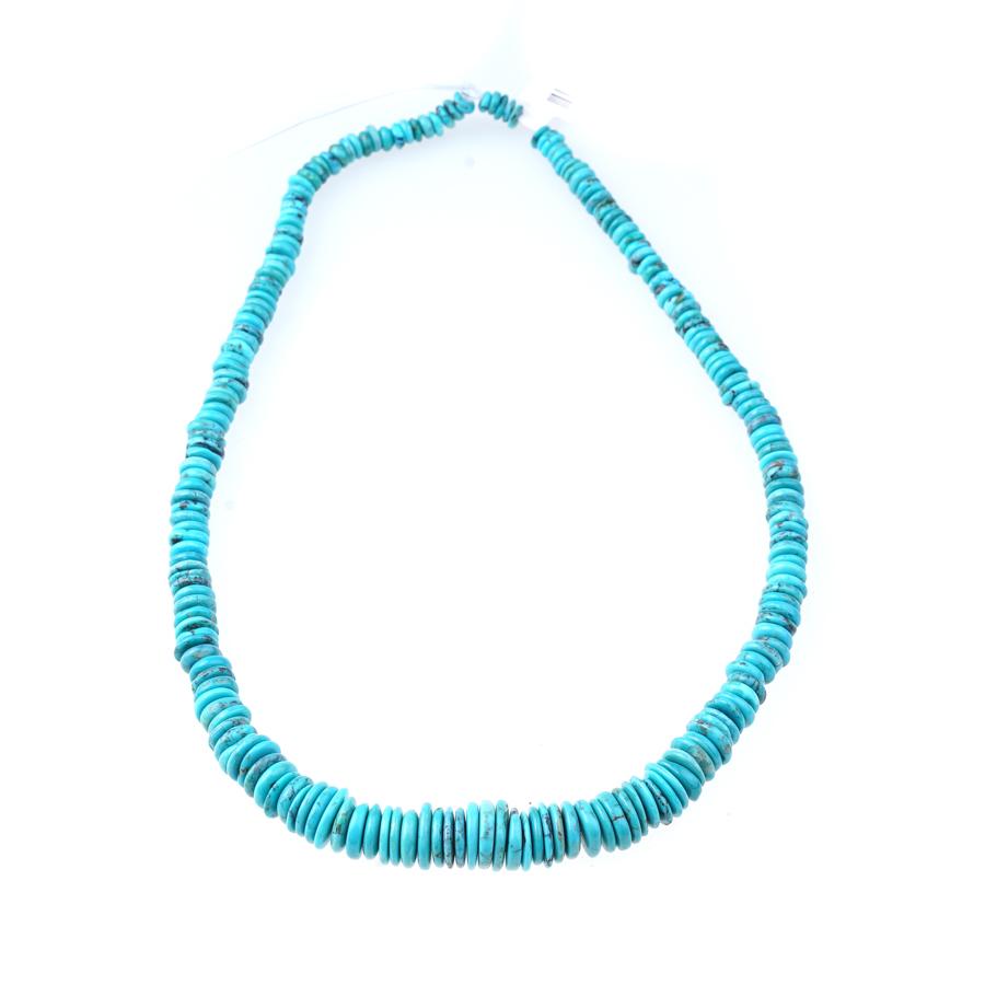 Bisbee Natural Turquoise 4-10mm Rondelle 15-16 Inch