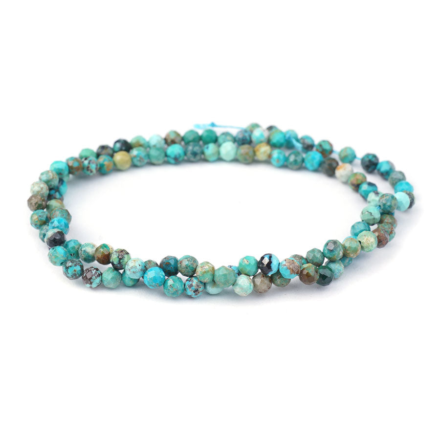 Hubei Turquoise 4mm Light Blue Round Faceted A Grade - 15-16 Inch - Goody Beads