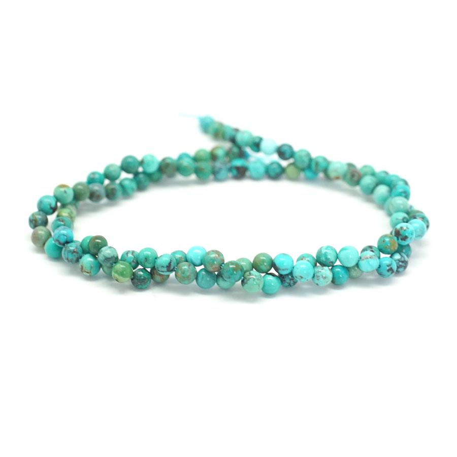 Hubei Turquoise With Matrix 4mm Round - 15-16 Inch