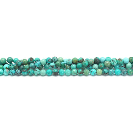 Hubei Turquoise With Matrix 4mm Round - 15-16 Inch