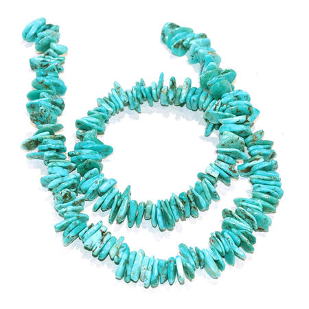 Natural North American Turquoise  5-10mm Irregular Chips 15-16 Inch