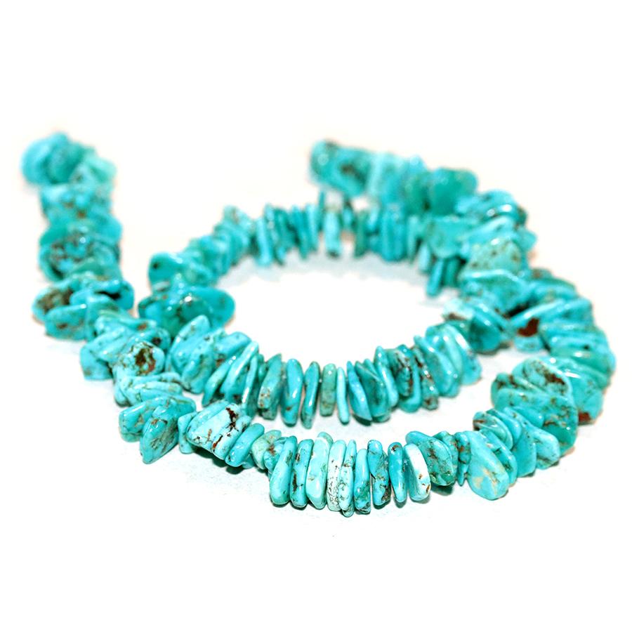 Natural North American Turquoise  5-10mm Irregular Chips 15-16 Inch