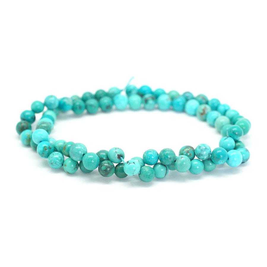 Hubei Turquoise Blue A Grade 5mm Round - 15-16 Inch - Goody Beads