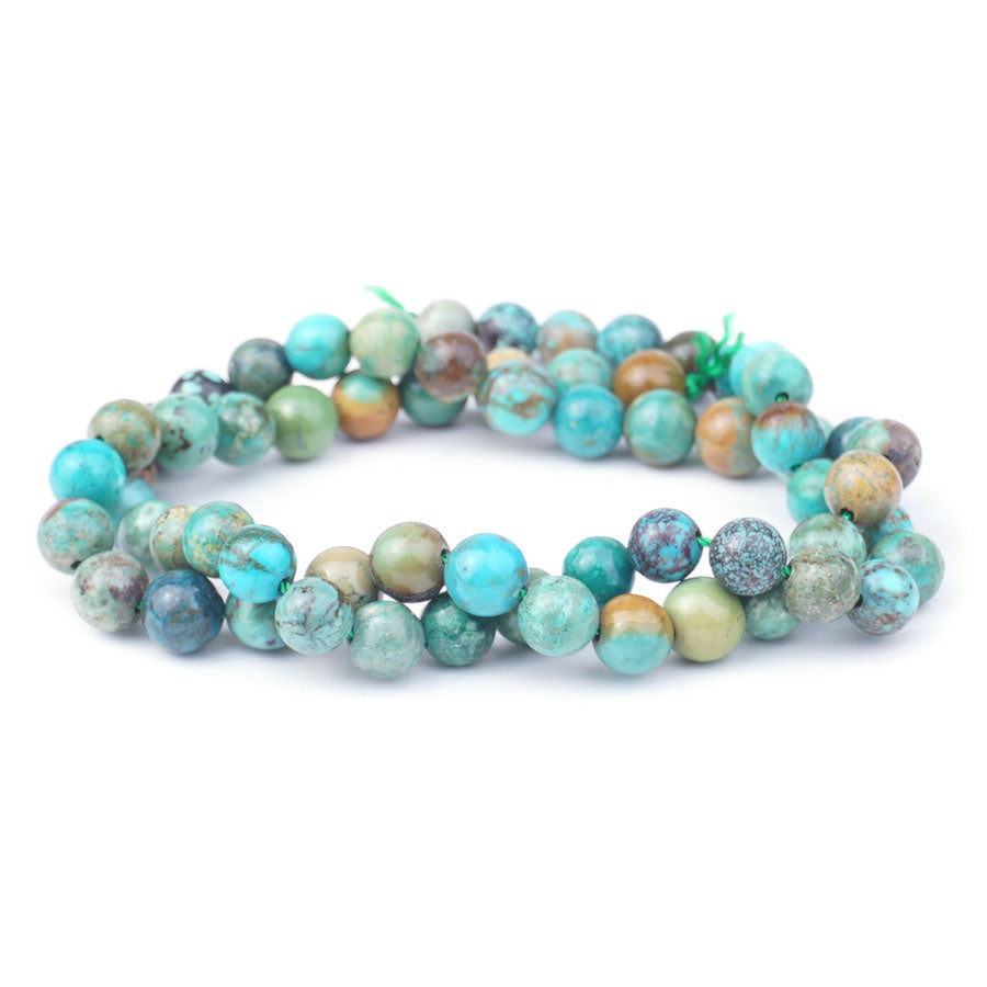 Hubei Turquoise 6mm Multi Round - 15-16 Inch - Goody Beads