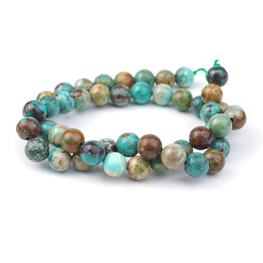 Hubei Turquoise 8mm Multi Round - 15-16 Inch - Goody Beads