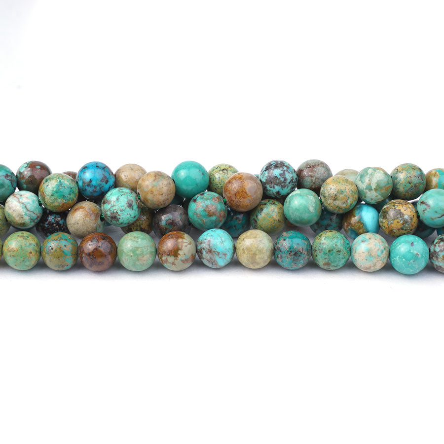 Hubei Turquoise 8mm Multi Round - 15-16 Inch - Goody Beads
