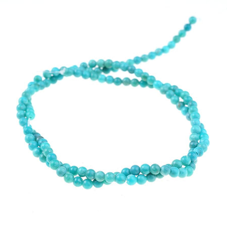 Kingman Turquoise 3mm Round 15-16 Inch