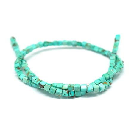 Kingman Turquoise  4mm Cube - 15-16 Inch - Goody Beads