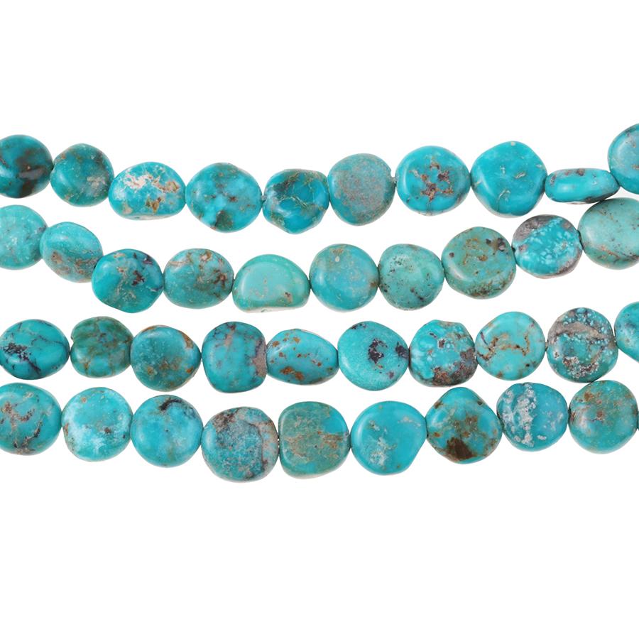 Kingman Turquoise 8mm Irregular Coin 15-16 Inch